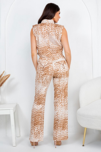 ✨ Set Dos Piezas Estampado Beige & Camel