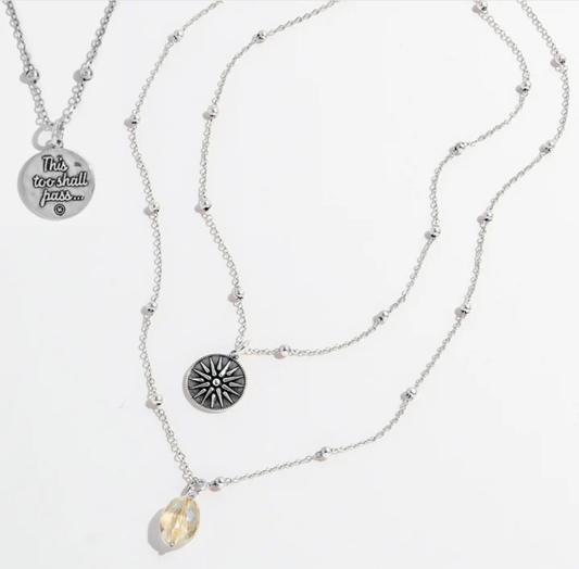 Collar delicado con estrella "Esto también pasará"