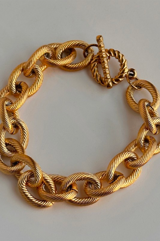 Brazalete Cadena Clásica Oro 18K