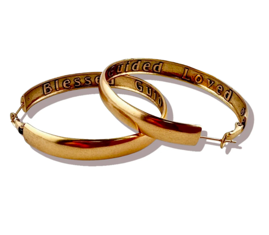 Pendientes de aro con la bendición de Dios